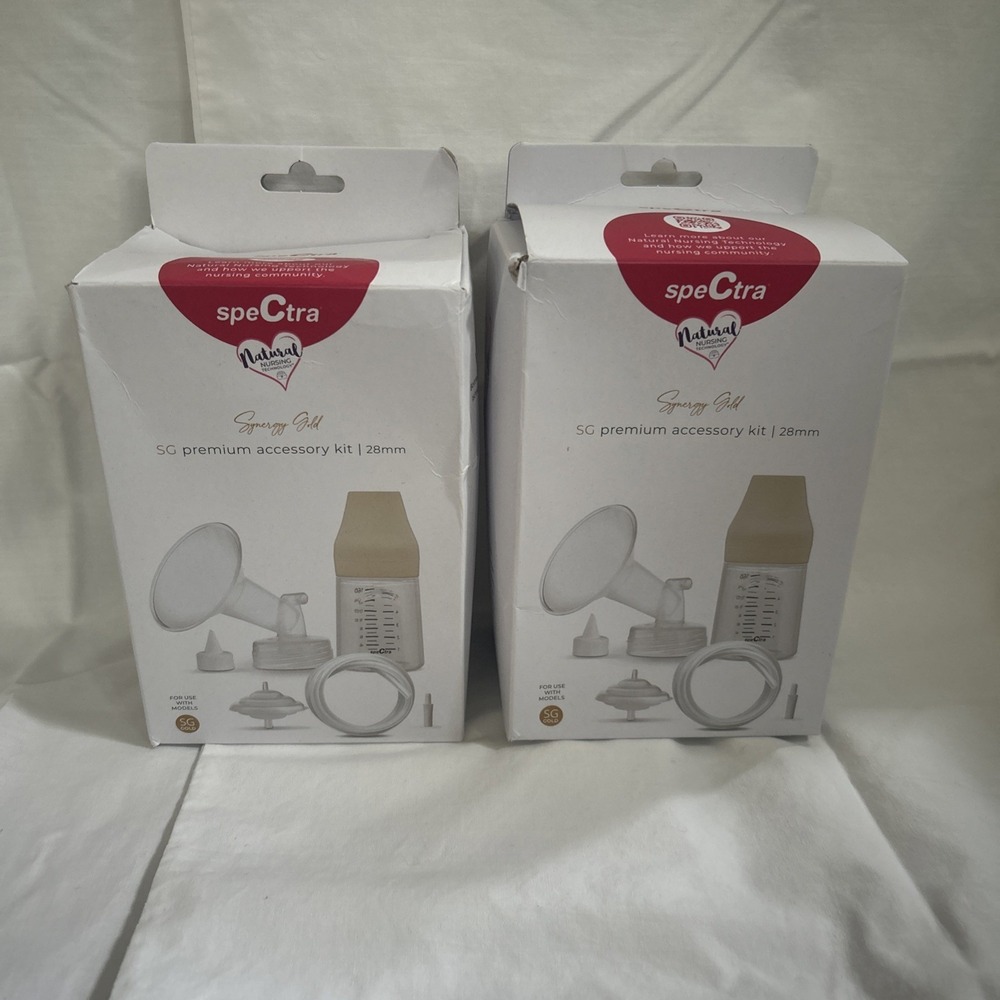 Set Of Two. Spectra Synergy Gold SG Premium Breast Pump Accessory Kit - 28mm NEW